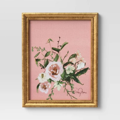 10"x8" Flower Vintage Framed Wall Art - Threshold