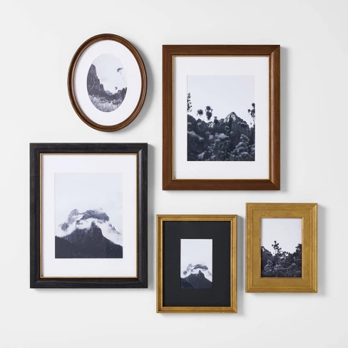 Set of 5 Real Wood Gallery Frames - Threshold