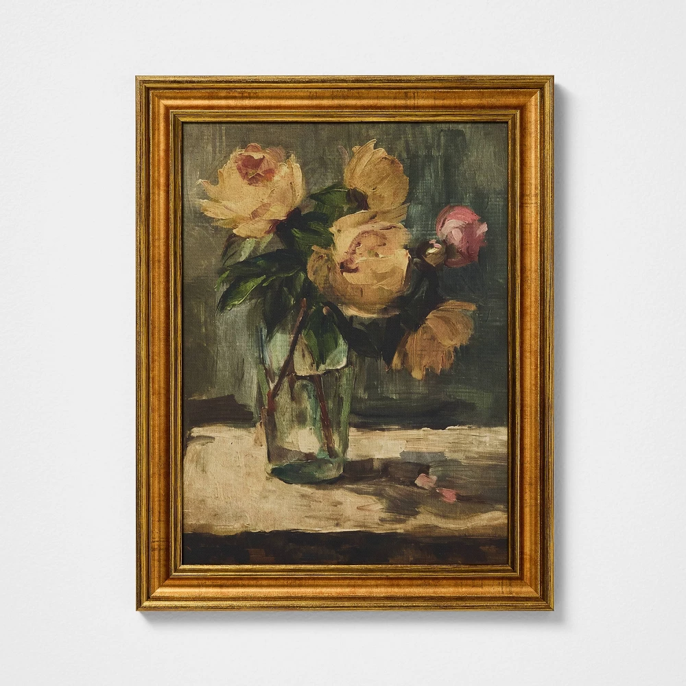 11"x14" Moody Floral Still Life Wall Art - Threshold
