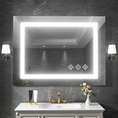 Fun Day 12.135" X 14.75" 9-LED Bathroom Vanity Mirror White