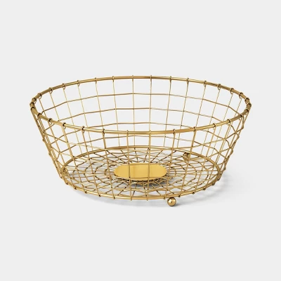 9" Gold Cast Metal Bowl - Threshold