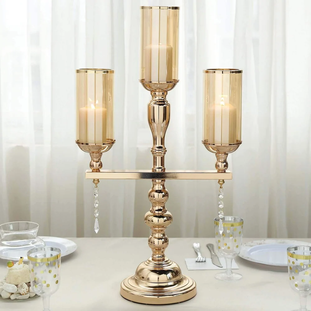 Gold Metal Botanical Candelabra - Threshold