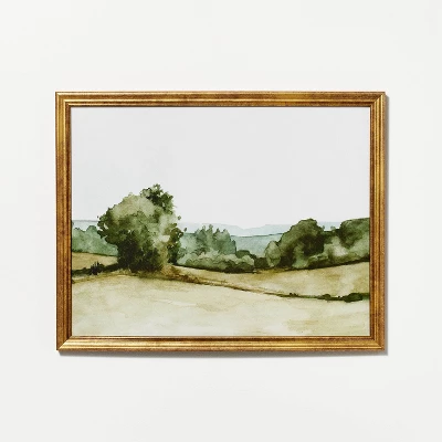 14" X 11" Rolling Hills Framed Wall Canvas Green - Threshold Designed
