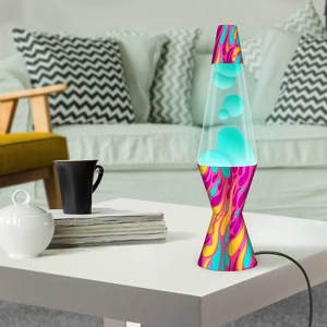 Lava 14.5" Modern Pink Swirl Novelty Table Lamp: Modern Style Electric