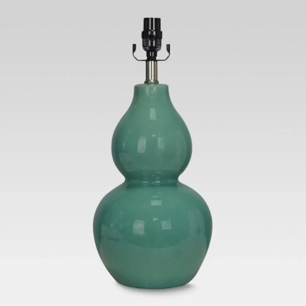 Double Gourd Ceramic Small Lamp Base Gray - Threshold