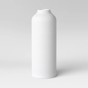 Tall Modern Textured Ceramic Vase White - Threshold