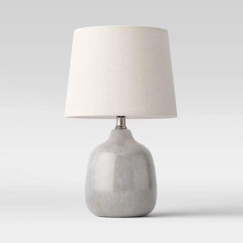 17.5"x11" Assembled Ceramic Table Lamp Gray - Threshold