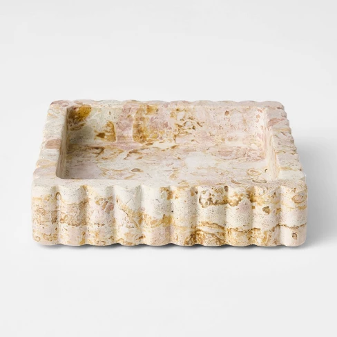12" Marble Tray Natural - Threshold