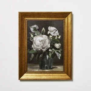 11" X 14" Vintage Floral Framed Wall Canvas - Threshold
