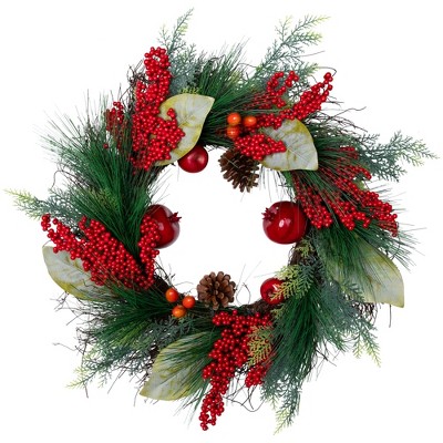 24" Mixed Berry Artificial Fall Wreath - Threshold
