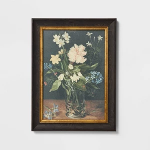12" X 16" Floral Cotton Canvas Framed Wall Art - Threshold Designed