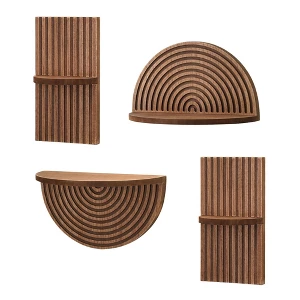 American Art Decor Set of 4 Half Circles Meet Right Angles Shelves