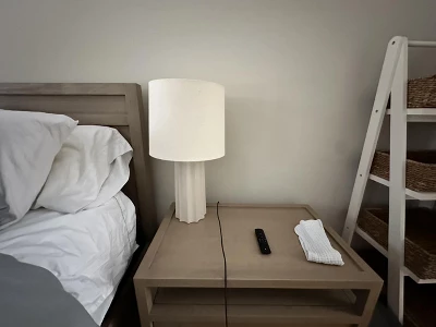 24.75"x13" Ribbed Ceramic Table Lamp Cream - Threshold
