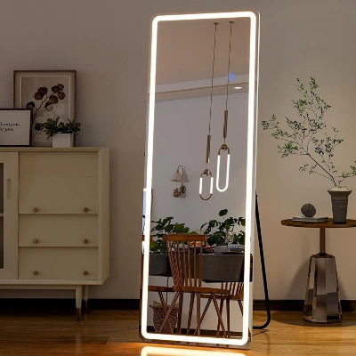 Lighted Full Length Mirror with Tech Integration - Room Essentials