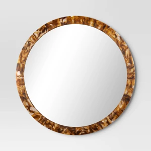 30" Round Pieced Faux Horn Wall Mirror - Threshold
