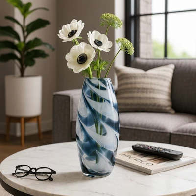 Swirl Glass Vase Wide Rim - Threshold