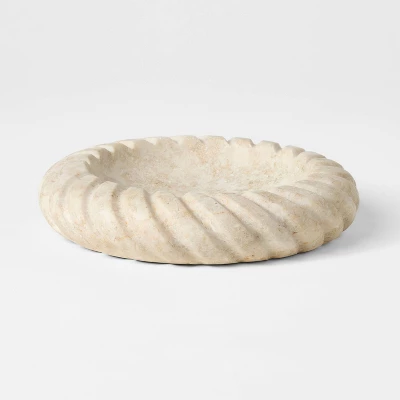 Twisted Edge Marble Dish Cream - Threshold
