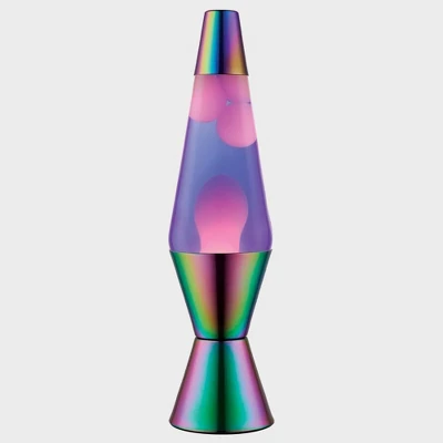 Lava 14.5" Iridescent Chrome Novelty Table Lamp: Hand-Painted