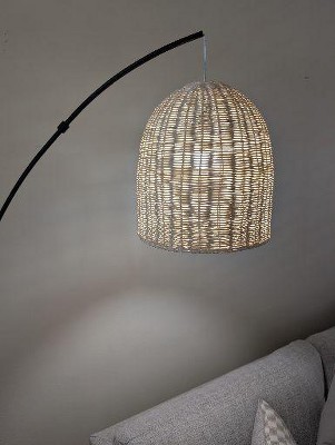 82"x13" Addison Arc Floor Lamp with Natural Rattan Shade - Threshold