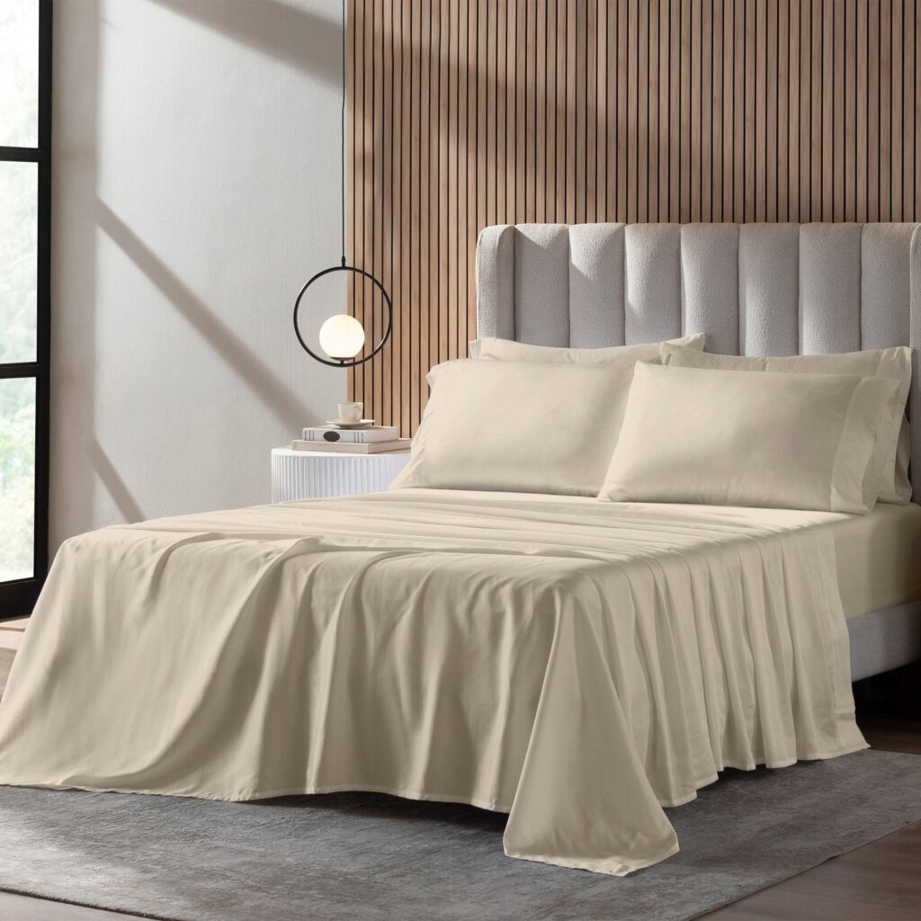 Beauty Rest Cooling Cotton Blend 4 Piece Queen Sheet Set-White