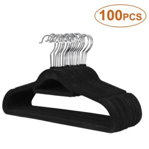 Black Flocked Hangers (100-Pack)