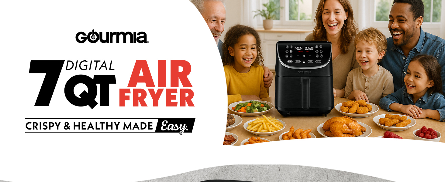 Gourmia 6-Quart Stainless Steel Air Fryer