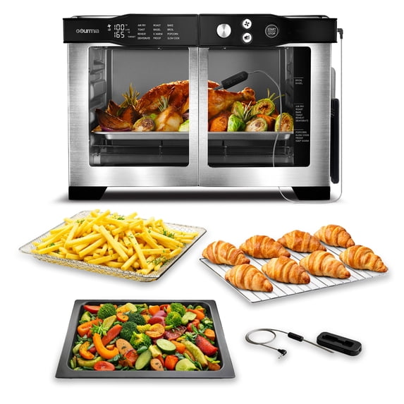 Gourmia French Door Countertop Air Fryer Oven with Temperature Probe