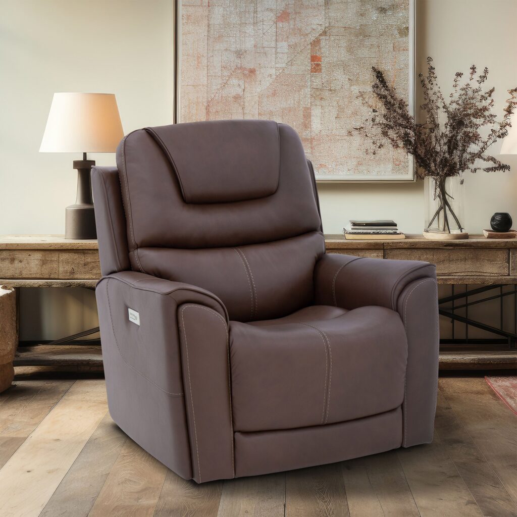 Henrik Leather Pushback Recliner Chair