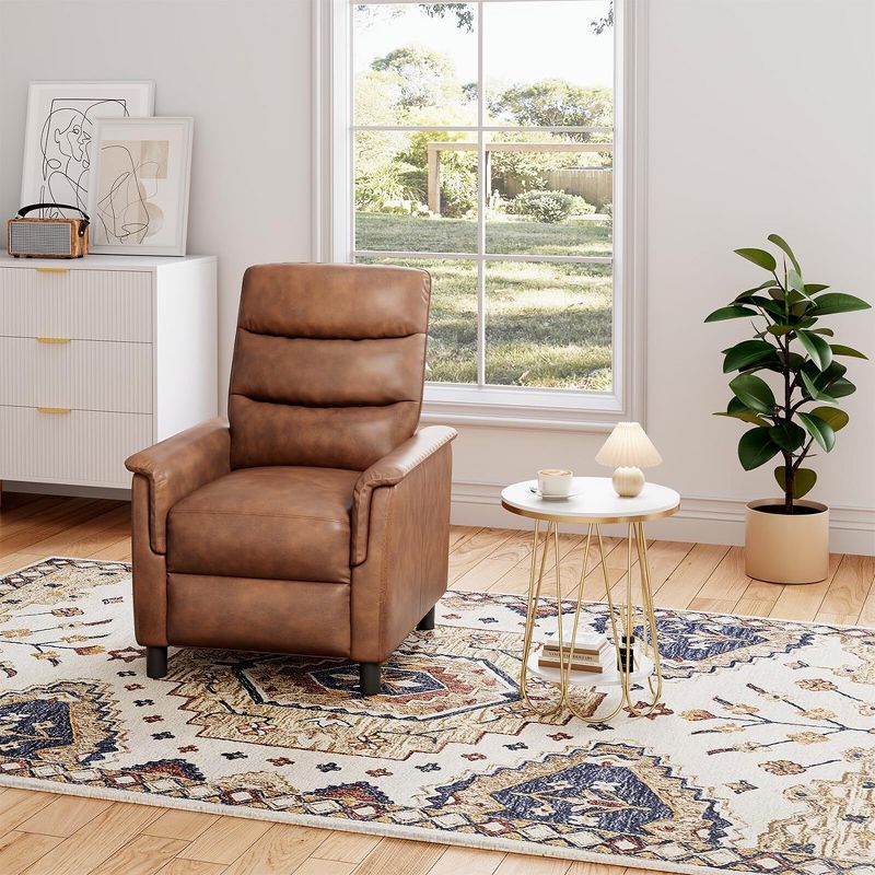 Henrik Leather Pushback Recliner Chair, view 2