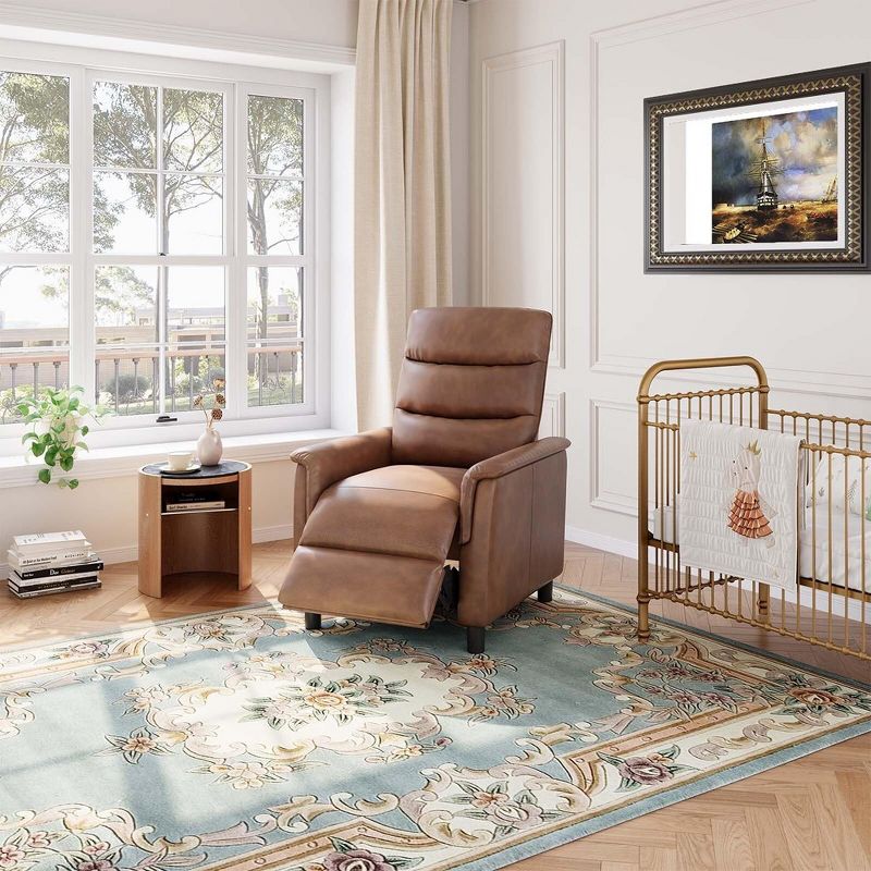 Henrik Leather Pushback Recliner Chair, view 3