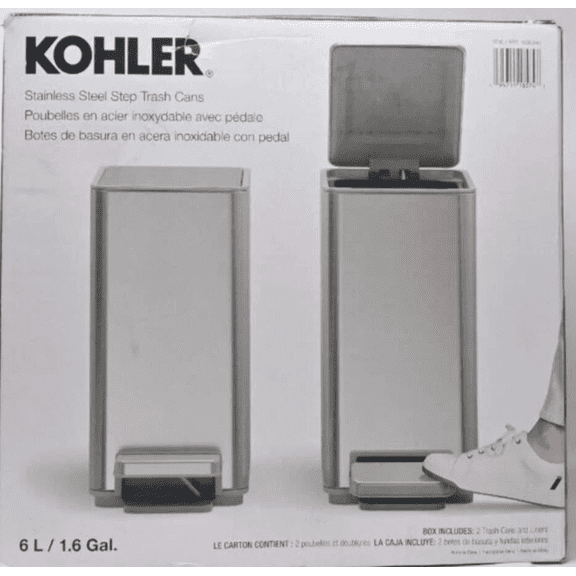 Kohler 6L Step Trash Can (2-Pack)