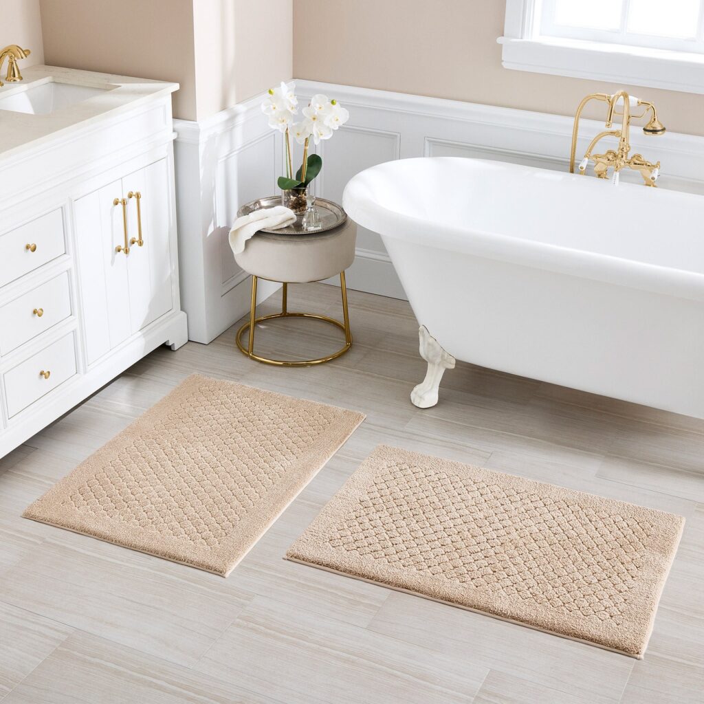 PI Bath Mat Blue/Tan