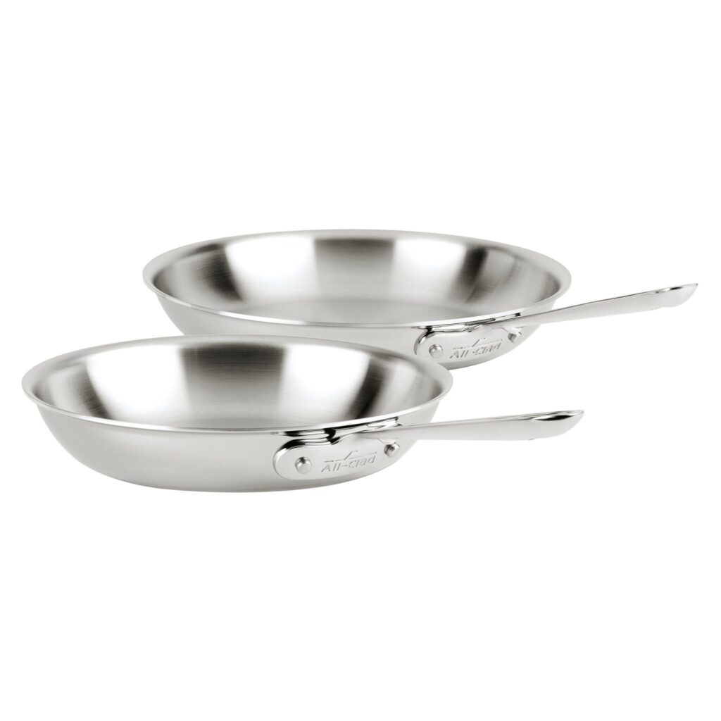 All-Clad D3 Stainless Steel 2pc Frying Pan Set