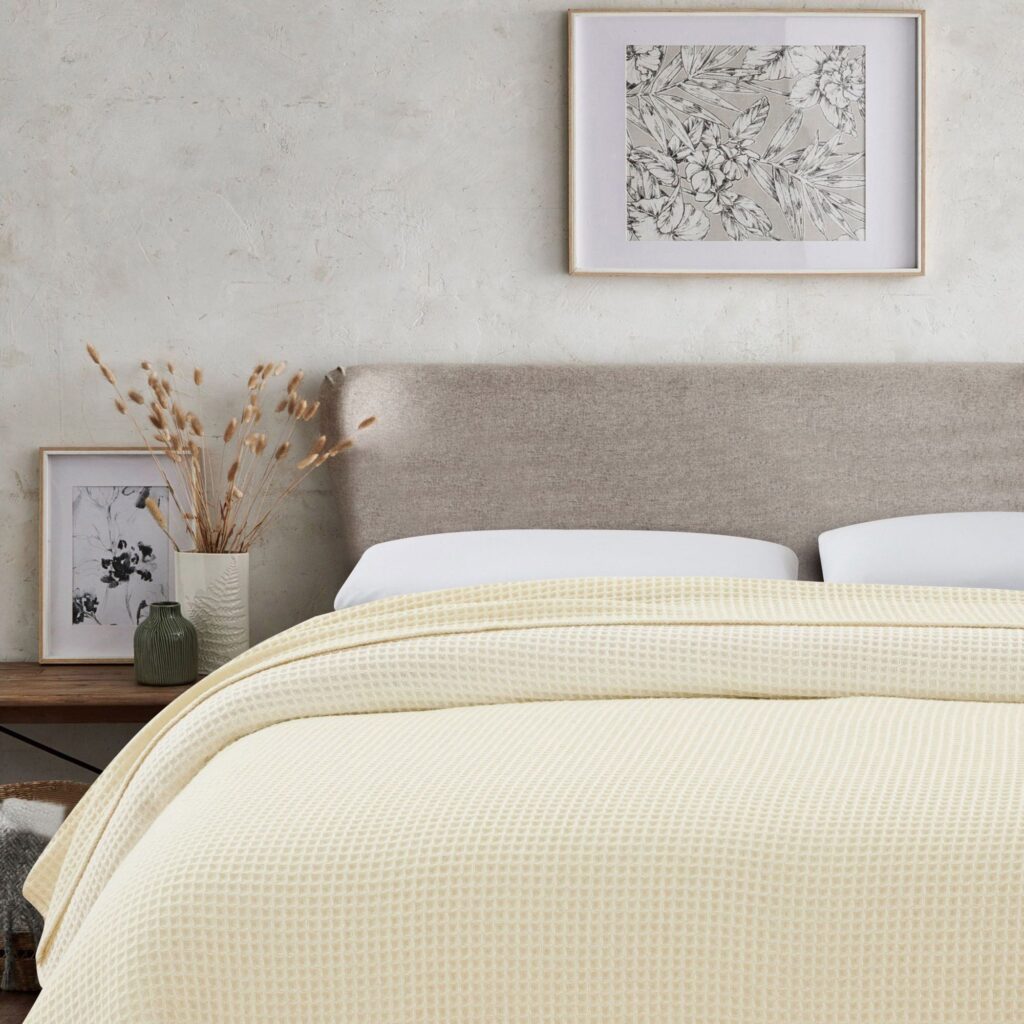 Swift Home Enzyme Washed Crinkle Quilted Bedspread Mushroom