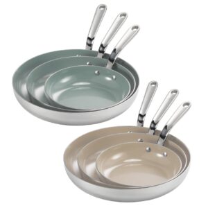 Tramontina 3-Piece Stainless Steel Ceramic Fry Pan Set