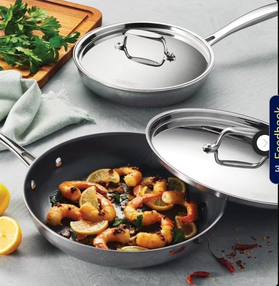 Tramontina 4-Piece Stainless Steel Fry Pan Set