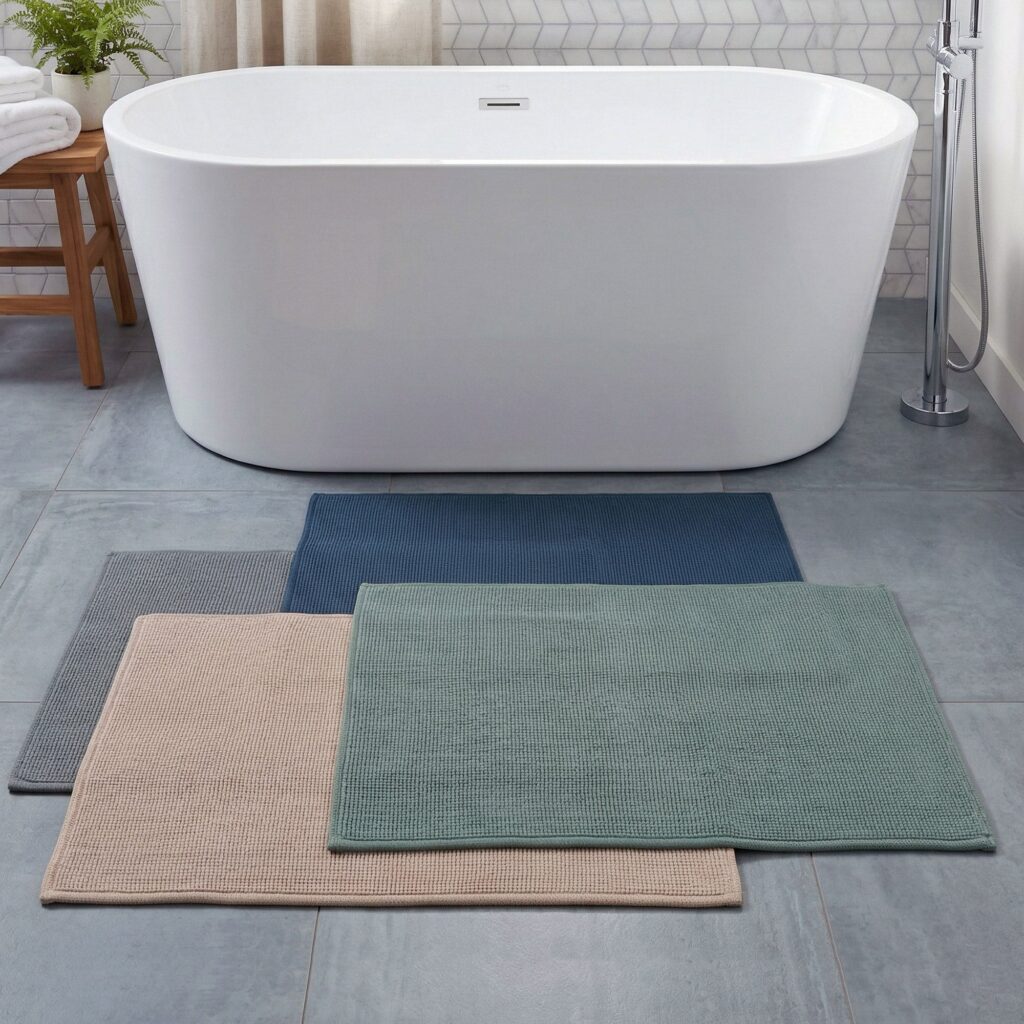 Trellis Bath Mat Gray