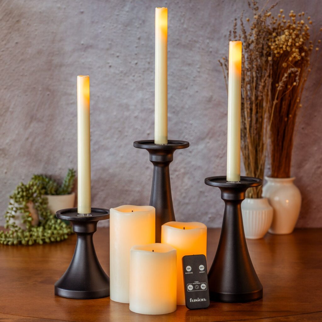 Valentine's Day Short Bow Taper Candle Holder Silver - Threshold