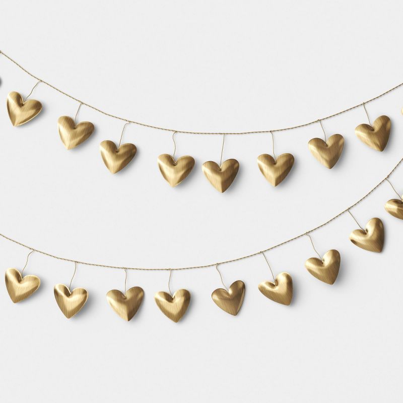 Valentine's Day Silver Metal Hearts Garland - Threshold