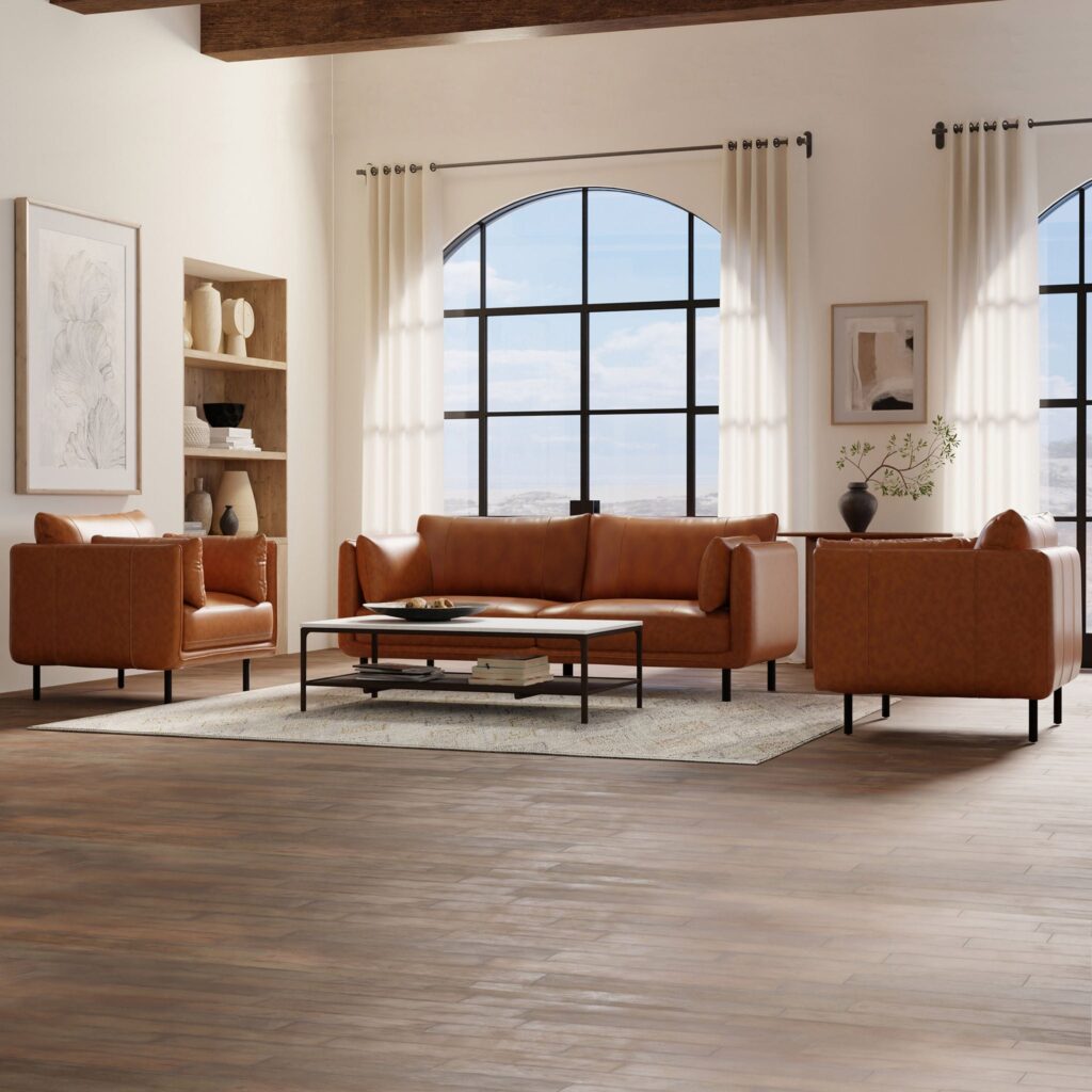 Van Acc 89in, 3 Seater Sofa with Wood Legs, Deep Seat Sofa