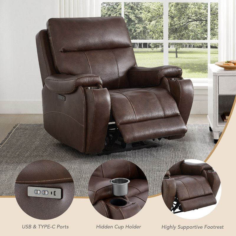 Weslin Leather Zero Gravity Power Recliner with Power, view 4