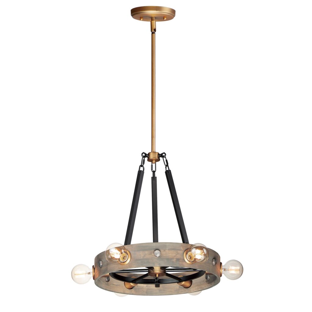 Wood Linear Ceiling Chandelier Wood Tone - Threshold
